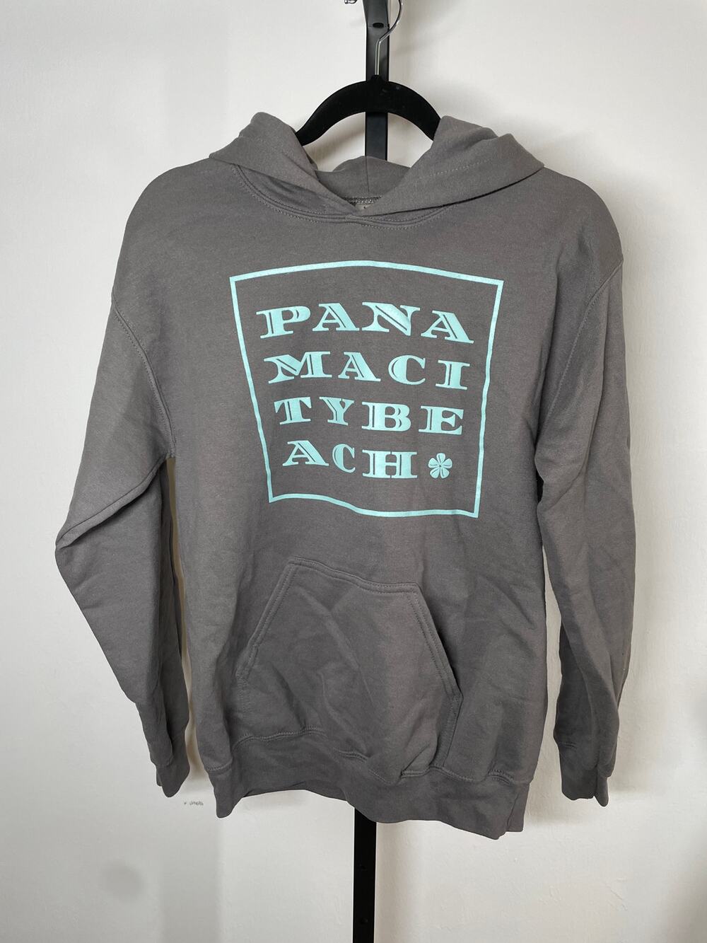 GILDAN Unisex Panama City Beach Hoodie Sweatshirt Small Gray Heavy Blend Fleece